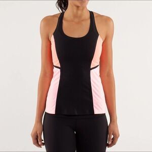 Lululemon Black/Peach Cool Racerback Power Tank